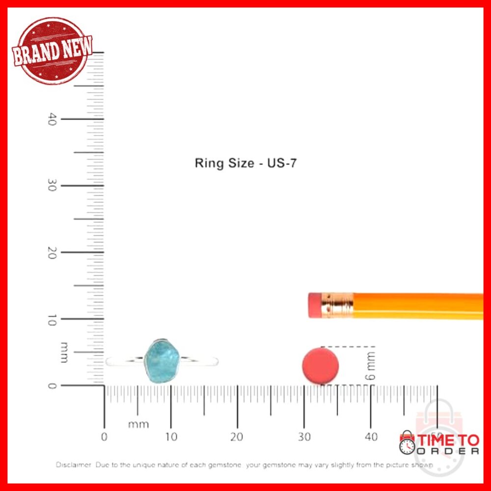 Sterling Silver Stackable Ring With Raw Aquamarin… - image 3